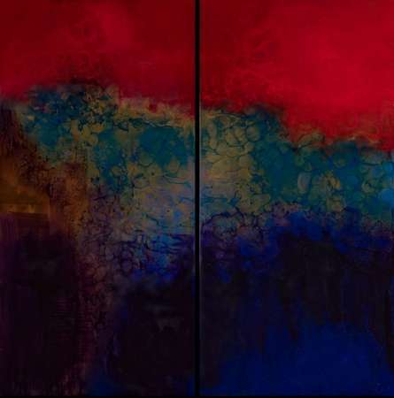 Red Reign 60" x 60" (Diptych)