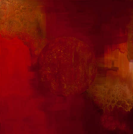 Red Planet (Back Painted Glass) 60" x 60" 