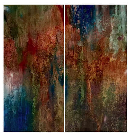 Untitled (Back Painted Glass) 60" x 60" (Diptych)
SOLD