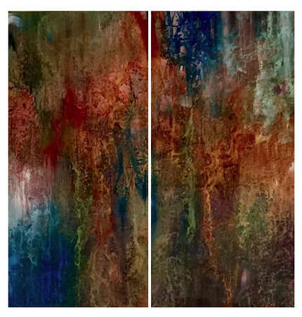 Untitled (Back Painted Glass) 60" x 60" (Diptych)
SOLD